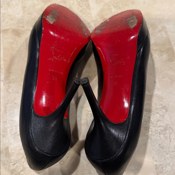 Christian Louboutin Black Leather Heels 38 - Picture 4 of 8